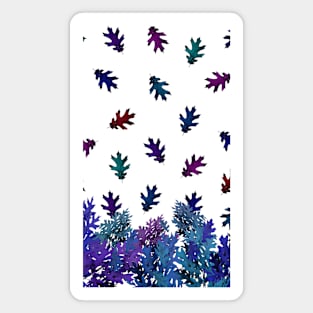 Blue Purple Leaves Magnet